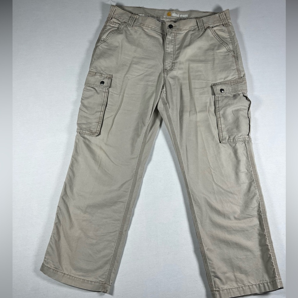Carharrt Men’s Relaxed Fit Straight Leg Beige Cargo Pants Size W38x30L